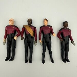 Vintage Star Trek The Next Generation TNG Action Figure Loose Set 4 Galoob 1988